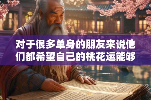 对于很多单身的朋友来说他们都希望自己的桃花运能够非常旺盛