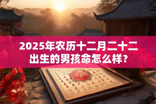 2025年农历十二月二十二出生的男孩命怎么样？