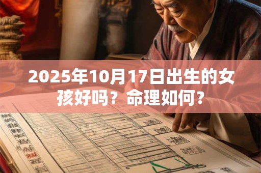 2025年10月17日出生的女孩好吗？命理如何？