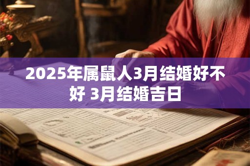 2025年属鼠人3月结婚好不好 3月结婚吉日