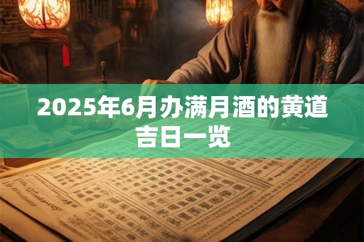 2025年6月办满月酒的黄道吉日一览