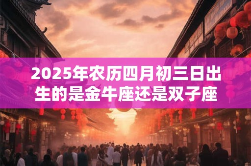 2025年农历四月初三日出生的是金牛座还是双子座