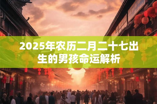 2025年农历二月二十七出生的男孩命运解析 2025年农历二月二十七出生的男孩命运解析
