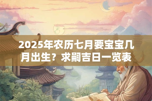 2025年农历七月要宝宝几月出生？求嗣吉日一览表