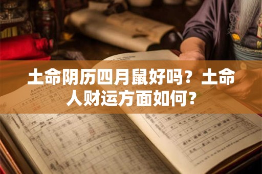土命阴历四月鼠好吗？土命人财运方面如何？