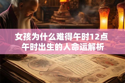 女孩为什么难得午时12点 午时出生的人命运解析