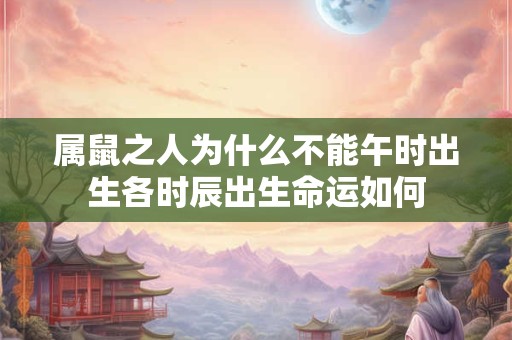 属鼠之人为什么不能午时出生各时辰出生命运如何