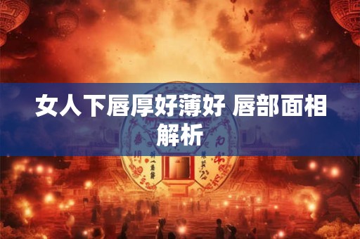女人下唇厚好薄好 唇部面相解析