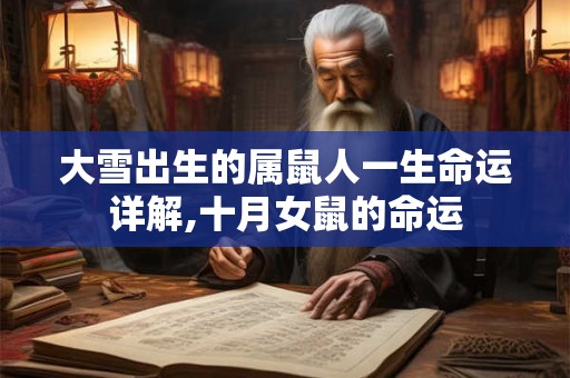大雪出生的属鼠人一生命运详解,十月女鼠的命运