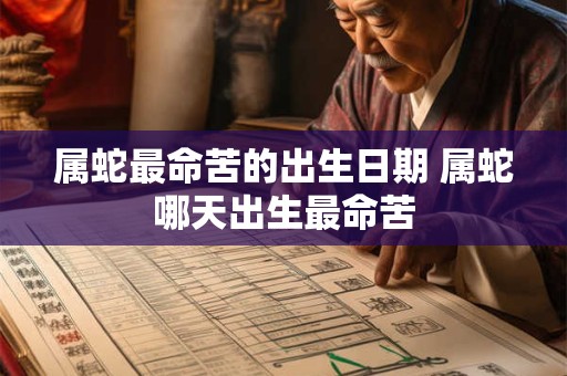 属蛇最命苦的出生日期 属蛇哪天出生最命苦