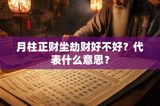 月柱正财坐劫财好不好？代表什么意思？