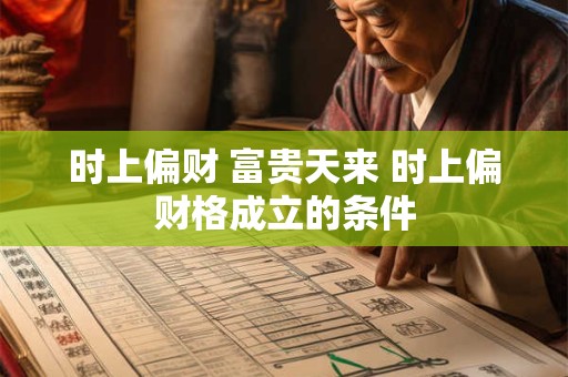 时上偏财 富贵天来 时上偏财格成立的条件