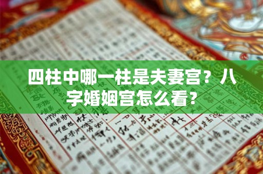 四柱中哪一柱是夫妻宫？八字婚姻宫怎么看？