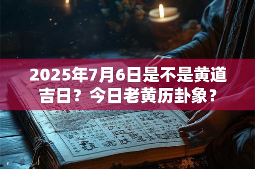 2025年7月6日是不是黄道吉日？今日老黄历卦象？