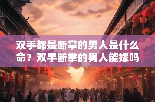 双手都是断掌的男人是什么命？双手断掌的男人能嫁吗？