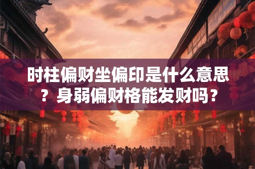 时柱偏财坐偏印是什么意思？身弱偏财格能发财吗？
