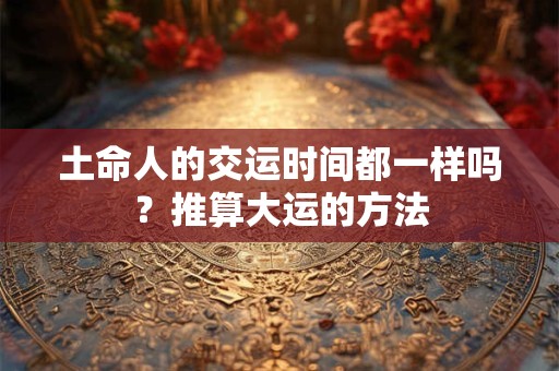 土命人的交运时间都一样吗？推算大运的方法