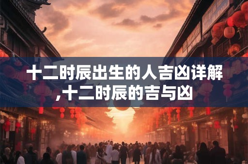 十二时辰出生的人吉凶详解,十二时辰的吉与凶