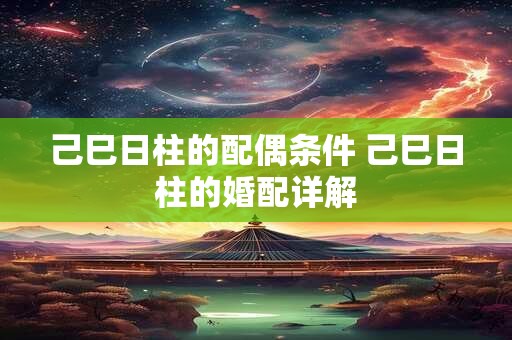己巳日柱的配偶条件 己巳日柱的婚配详解