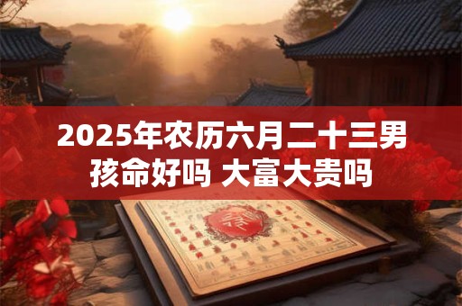 2025年农历六月二十三男孩命好吗 大富大贵吗