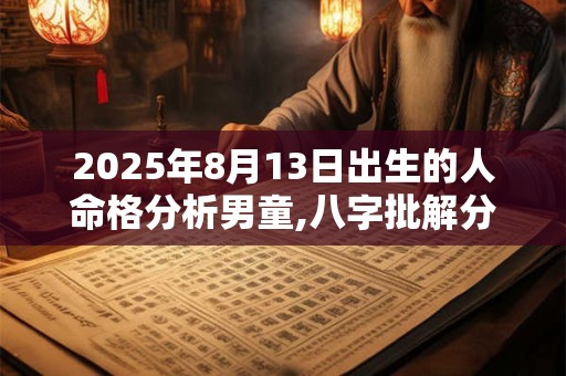 2025年8月13日出生的人命格分析男童,八字批解分析