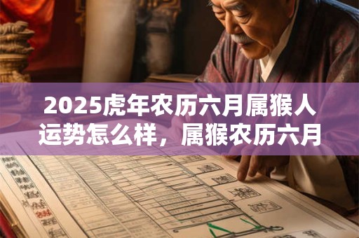 2025虎年农历六月属猴人运势怎么样，属猴农历六月运势详解