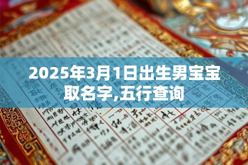 2025年3月1日出生男宝宝取名字,五行查询