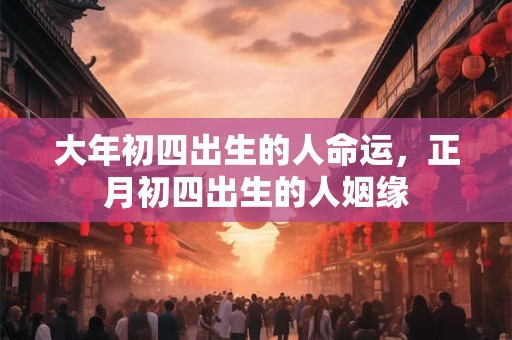 大年初四出生的人命运，正月初四出生的人姻缘