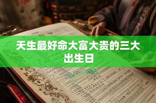 天生最好命大富大贵的三大出生日