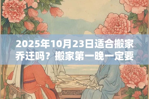 2025年10月23日适合搬家乔迁吗？搬家第一晚一定要入住吗？