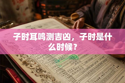 子时耳鸣测吉凶，子时是什么时候？