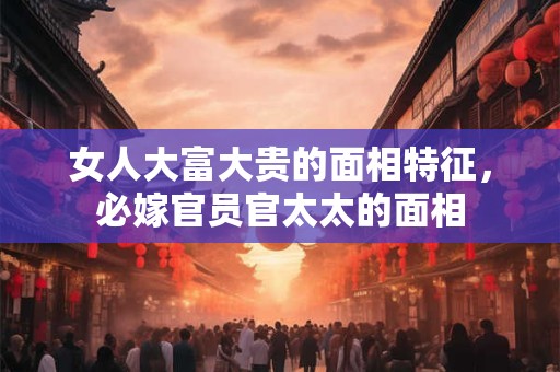 女人大富大贵的面相特征，必嫁官员官太太的面相