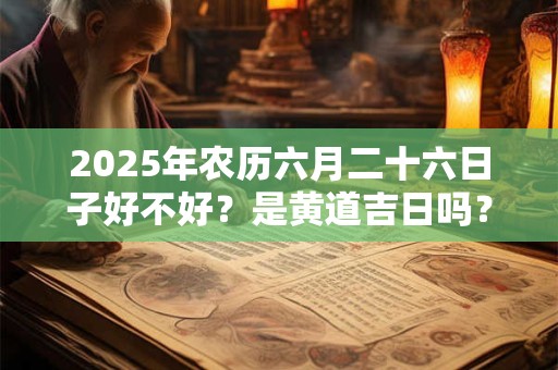 2025年农历六月二十六日子好不好？是黄道吉日吗？