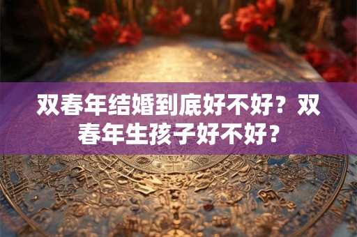 双春年结婚到底好不好？双春年生孩子好不好？