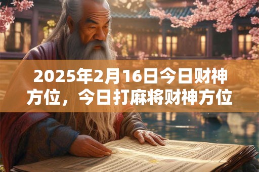 2025年2月16日今日财神方位，今日打麻将财神方位一览表