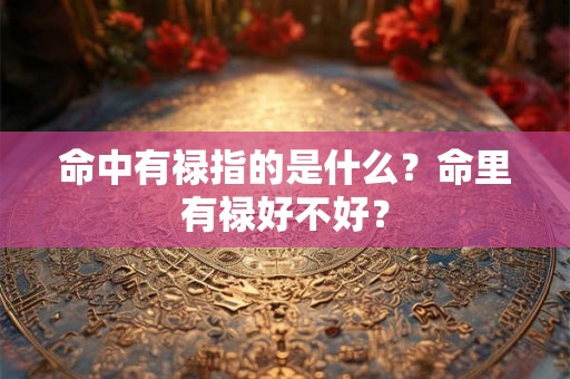 命中有禄指的是什么？命里有禄好不好？