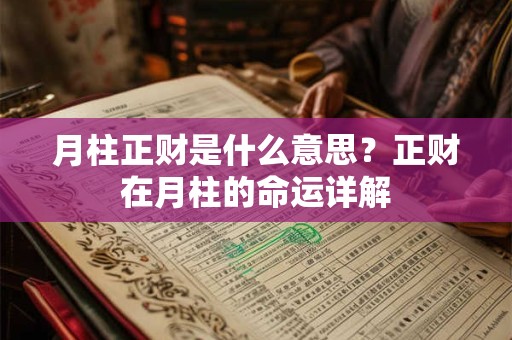 月柱正财是什么意思？正财在月柱的命运详解