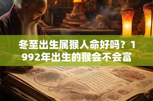 冬至出生属猴人命好吗？1992年出生的猴会不会富