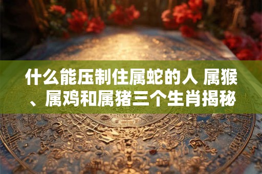什么能压制住属蛇的人 属猴、属鸡和属猪三个生肖揭秘