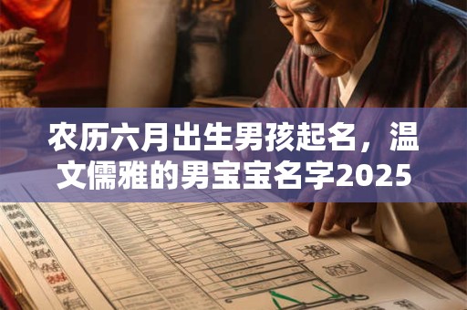 农历六月出生男孩起名，温文儒雅的男宝宝名字2025年
