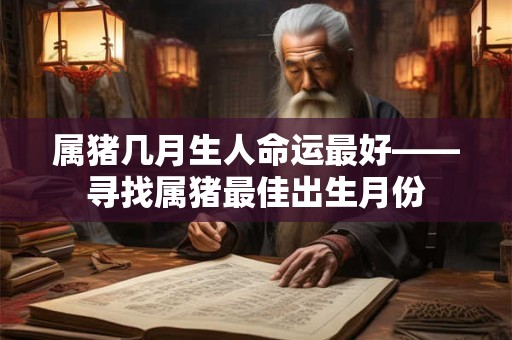 属猪几月生人命运最好——寻找属猪最佳出生月份