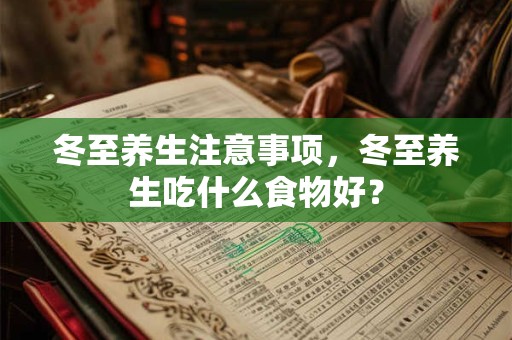 冬至养生注意事项，冬至养生吃什么食物好？