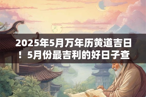 2025年5月万年历黄道吉日！5月份最吉利的好日子查询