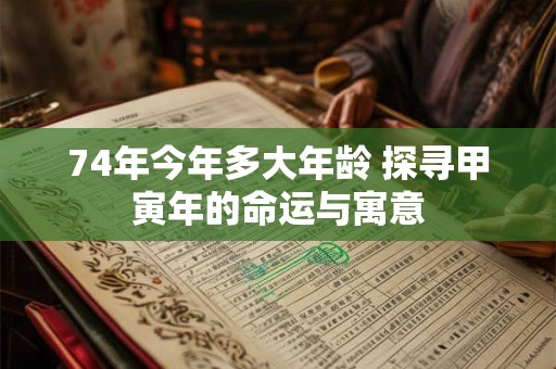 74年今年多大年龄 探寻甲寅年的命运与寓意