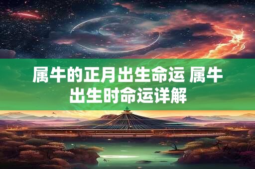 属牛的正月出生命运 属牛出生时命运详解