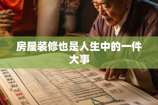 房屋装修也是人生中的一件大事