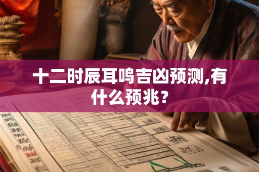 详细阅读:十二时辰耳鸣吉凶预测,有什么预兆? 十二时辰耳鸣吉凶预测,有什么预兆?