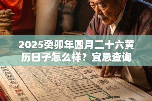 2025癸卯年四月二十六黄历日子怎么样？宜忌查询