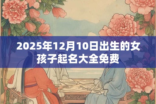 2025年12月10日出生的女孩子起名大全免费