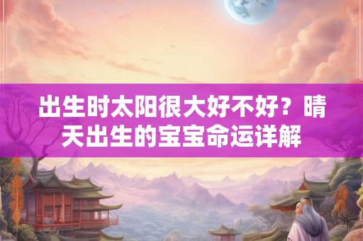 出生时太阳很大好不好？晴天出生的宝宝命运详解